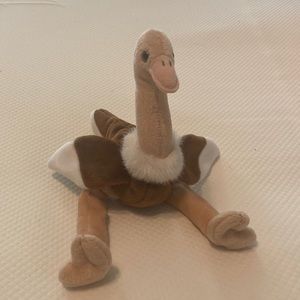 Ty Beanie Baby Brown Tan Stretch Ostrich Rare Stuffed Animal Collectable Toy